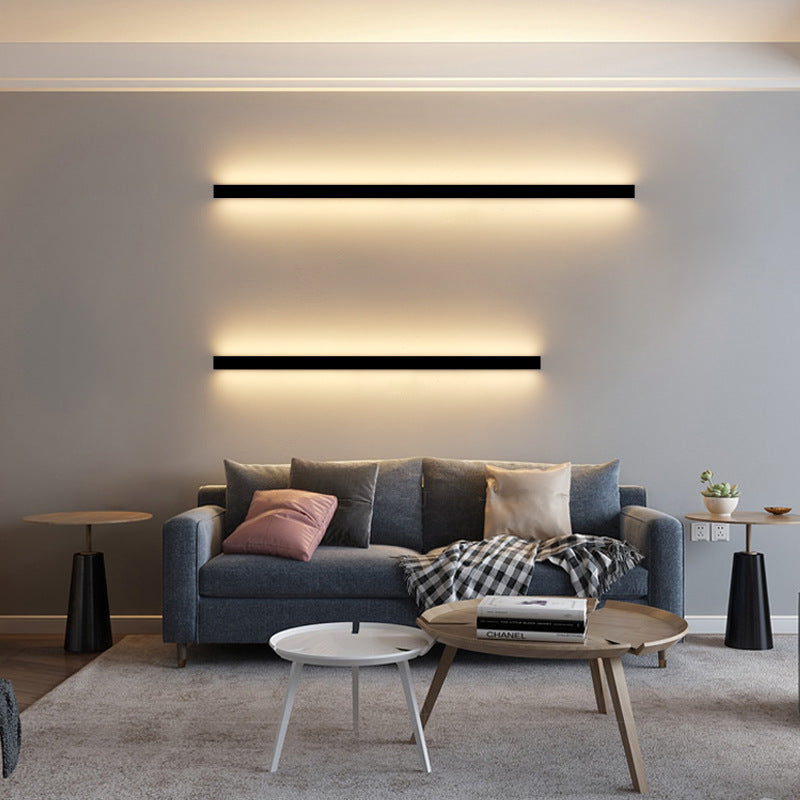 Minimalist Linear LED White/Black Wall Lamp - Modern Ambient Atmosphere  Lighting Works W/ Alexa - Long Nordic Style Wall Light – Ozarké