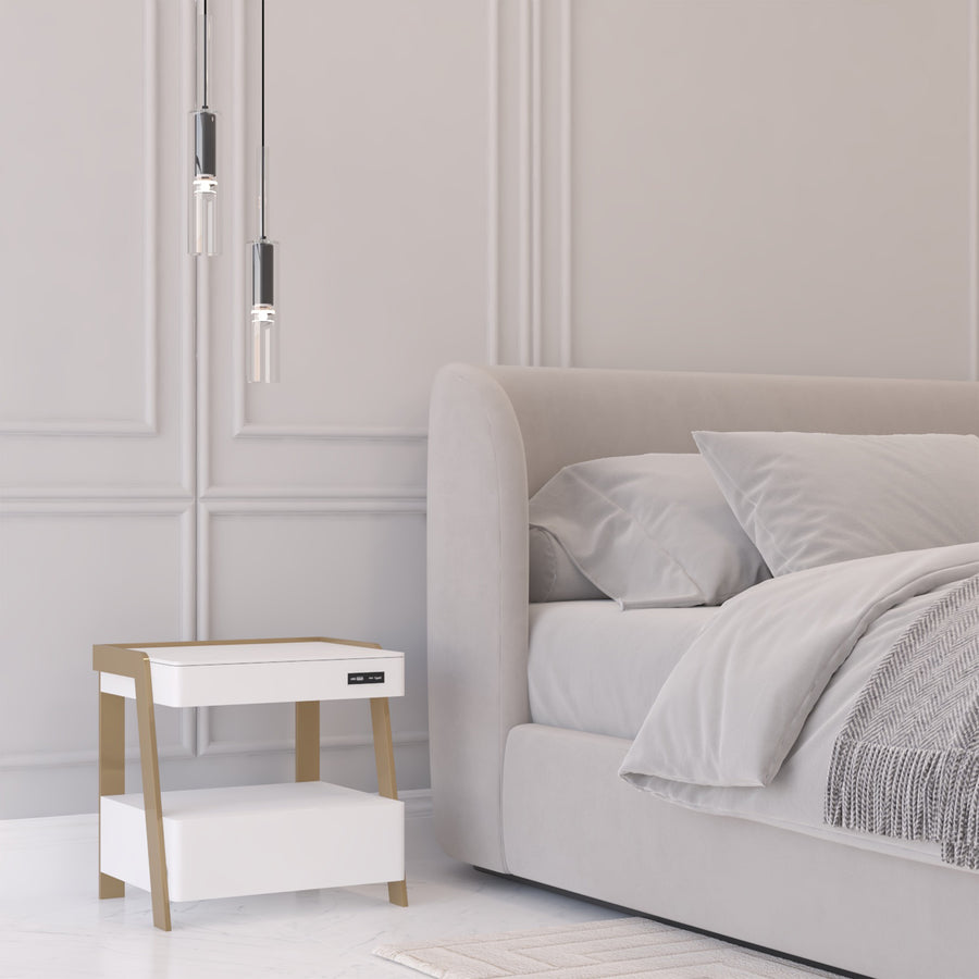 Monolithic Rectangular Smart Side Table Bedside Smart Table