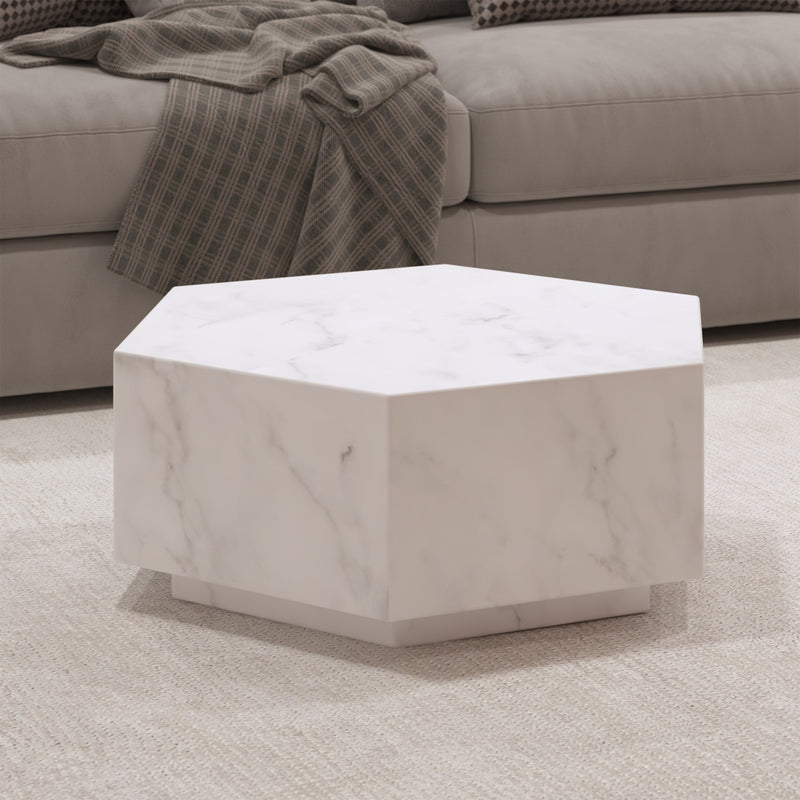 Hexagon Italian Carrara Coffee Table