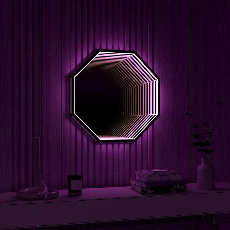 Infinity Shape Octagon 3D Octagon Infinity Mirror Light | Ozarké