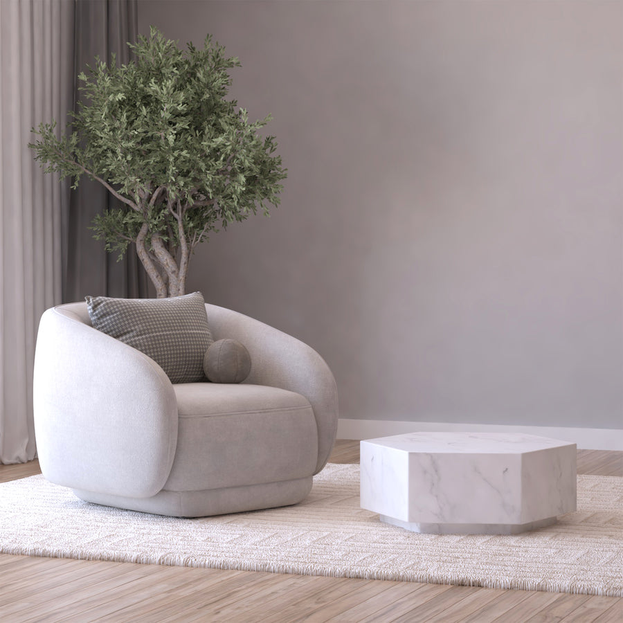 Table basse italienne Carrara hexagonale 