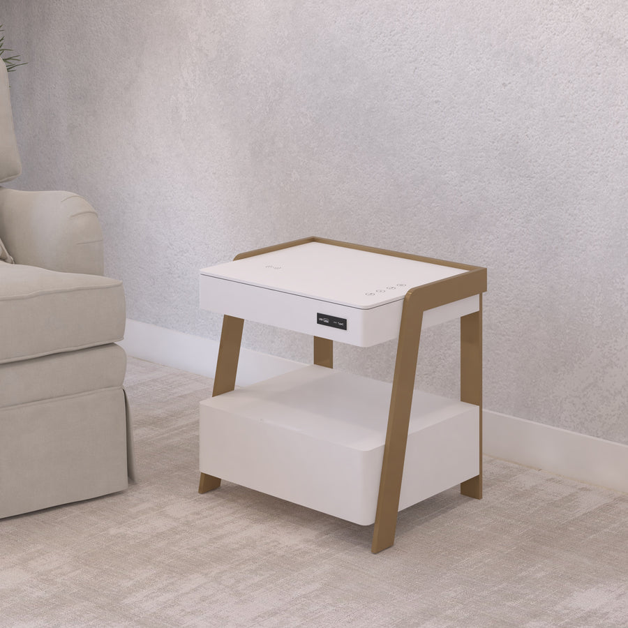 Monolithic Rectangular Smart Side Table Bedside Smart Table