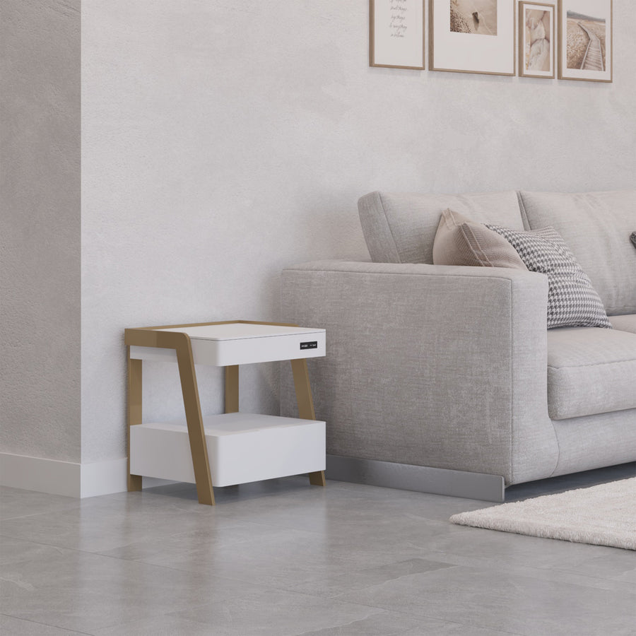 Monolithic Rectangular Smart Side Table Bedside Smart Table