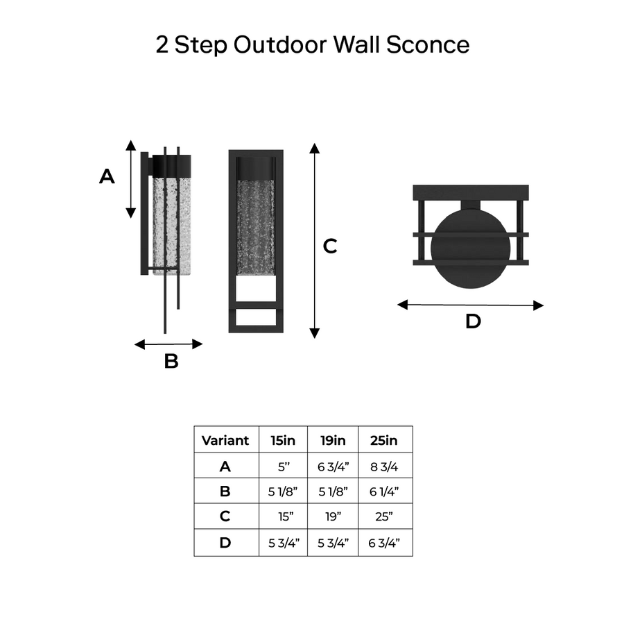 2 Step Outdoor Wall Sconce