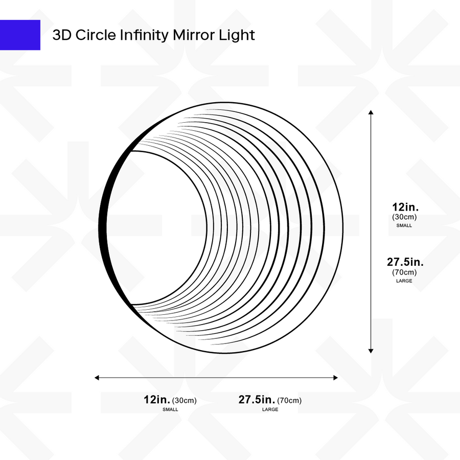 Lumière de miroir infini de cercle 3D