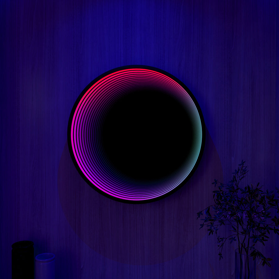 Lumière de miroir infini de cercle 3D