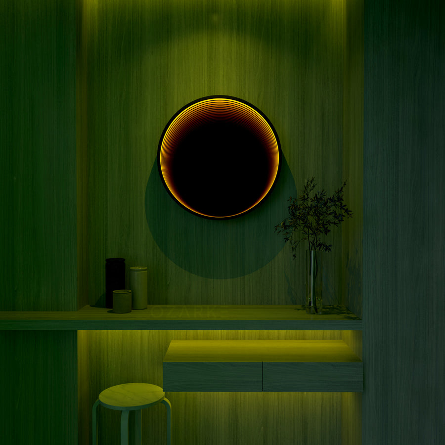 Lumière de miroir infini de cercle 3D