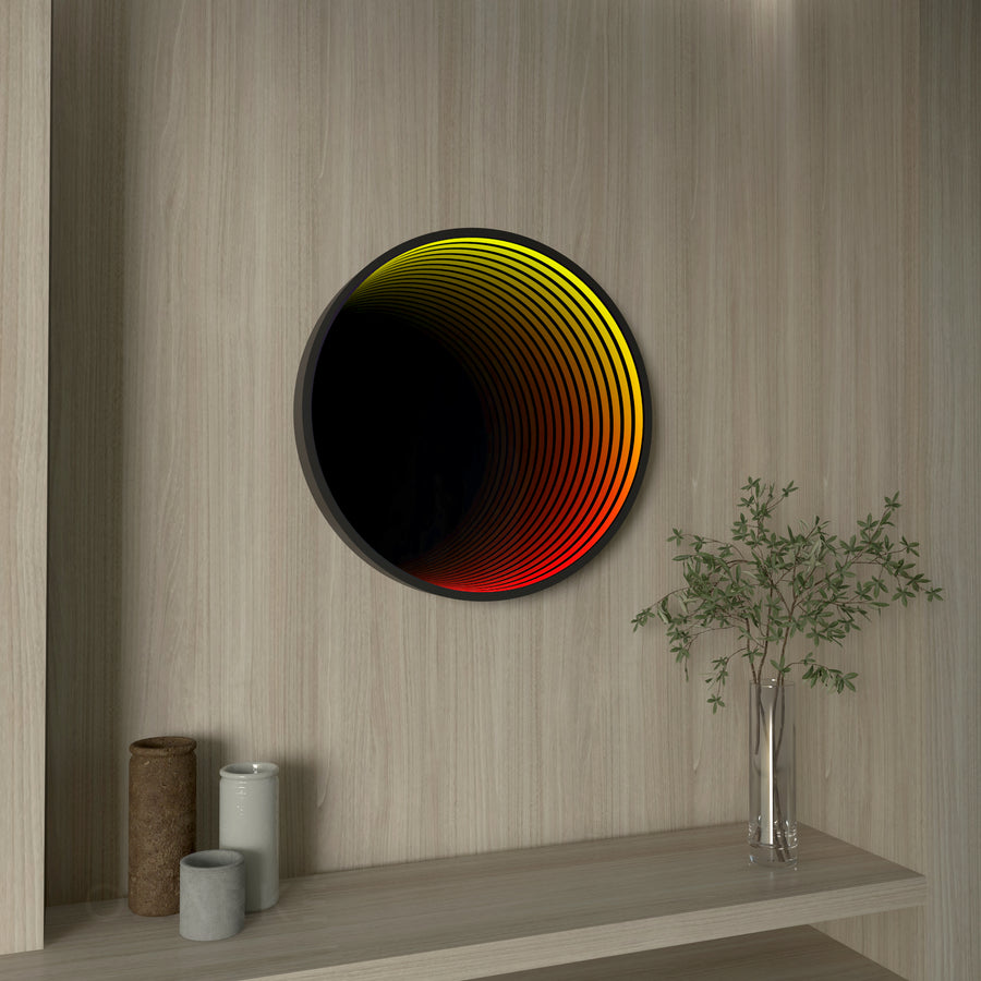 Lumière de miroir infini de cercle 3D