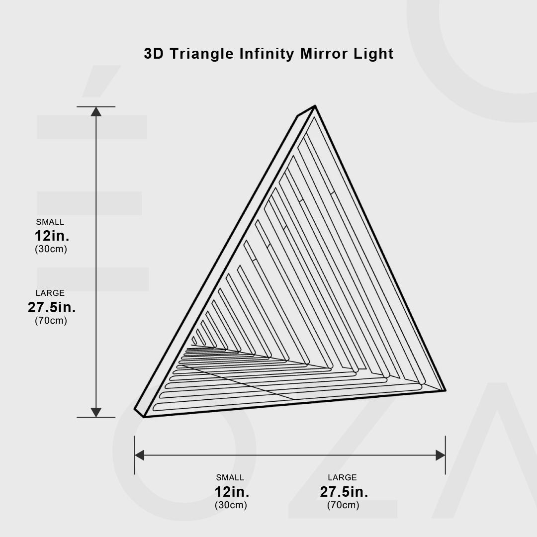 3D Triangle Mirror Light