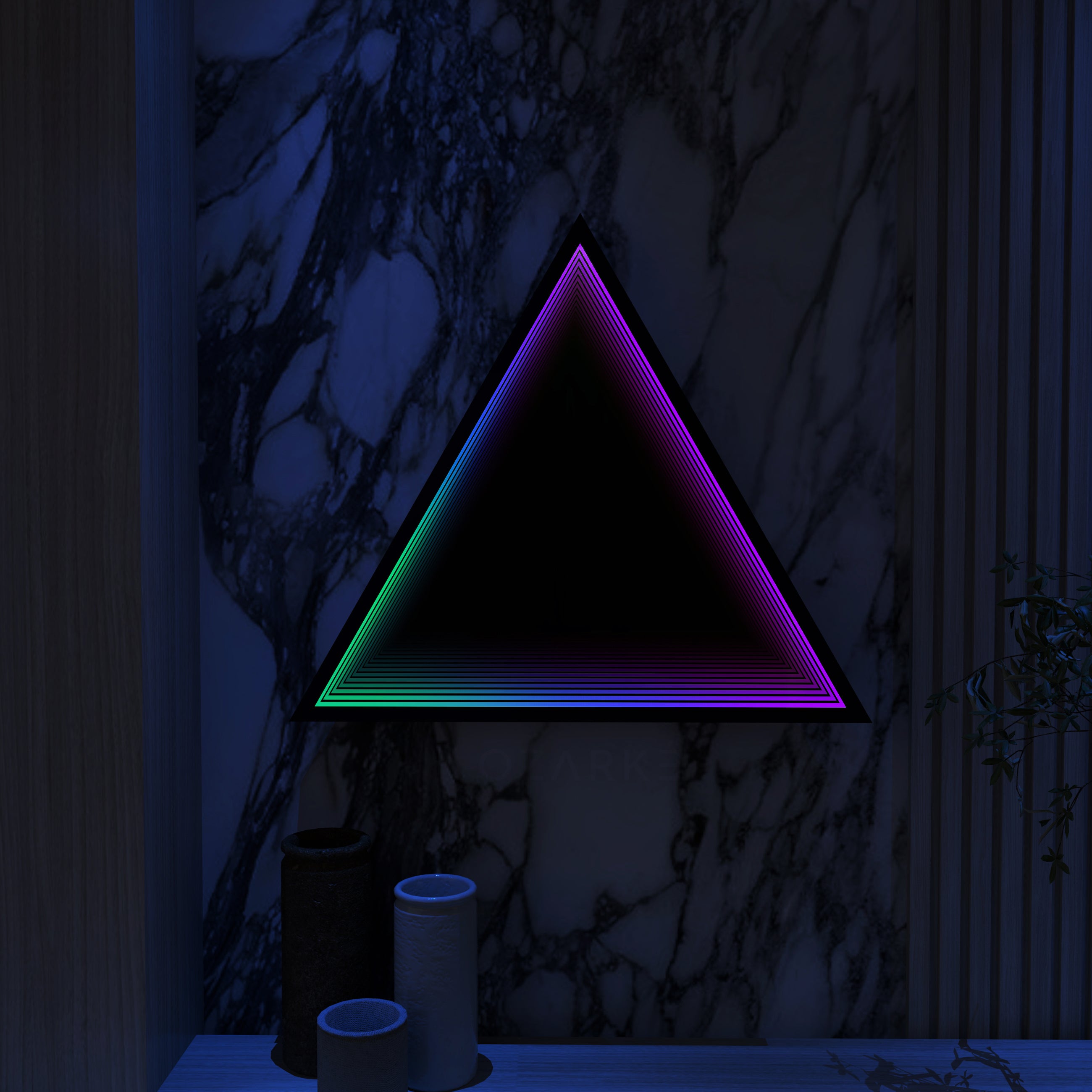 Lumière de miroir triangulaire infini modèle 3D 