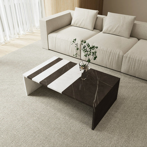 Italian Carrara and Pietra Coffee Table