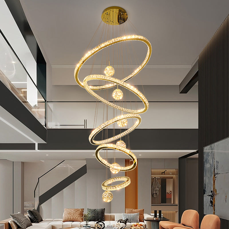 Golden Vortex Chandelier