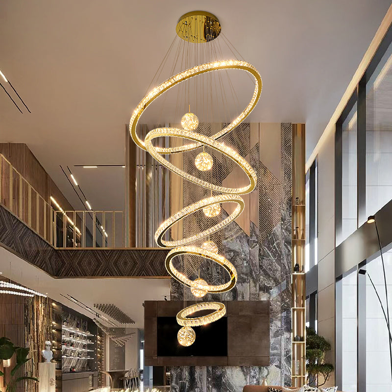 Golden Vortex Chandelier