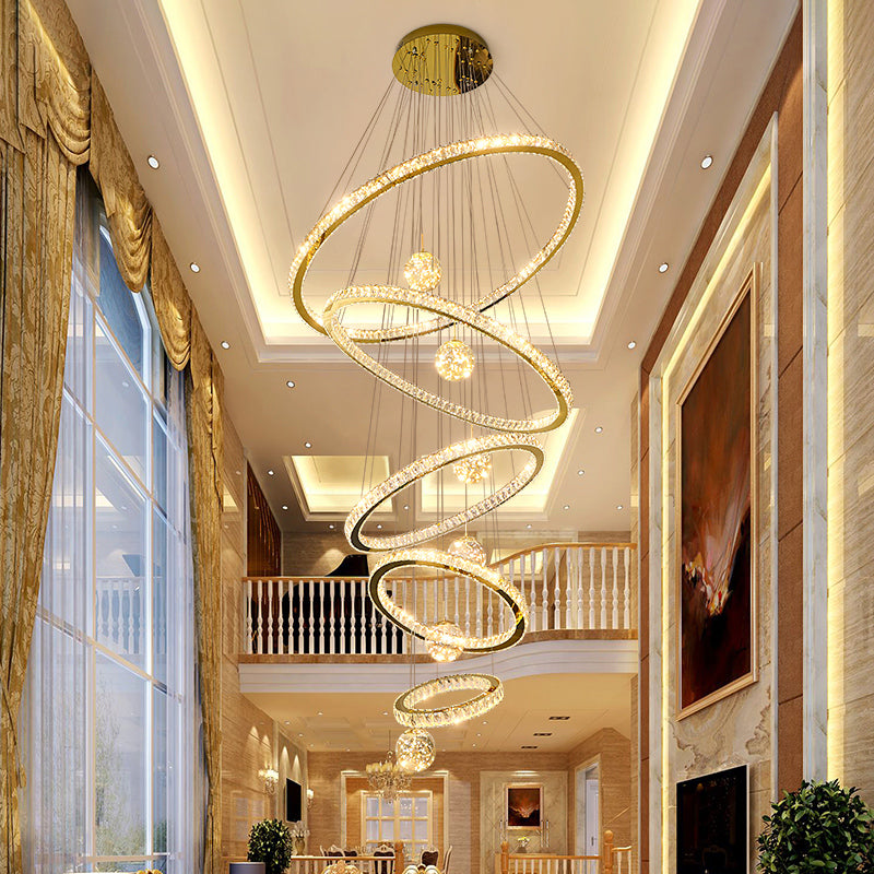 Golden Vortex Chandelier