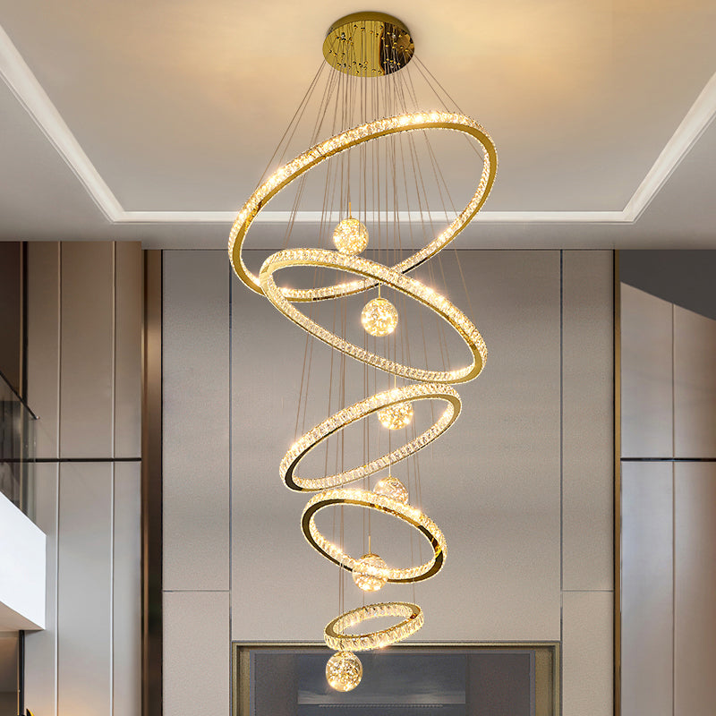 Golden Vortex Chandelier