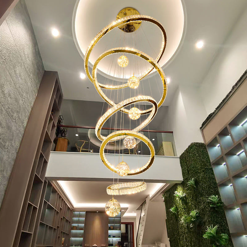Golden Vortex Chandelier