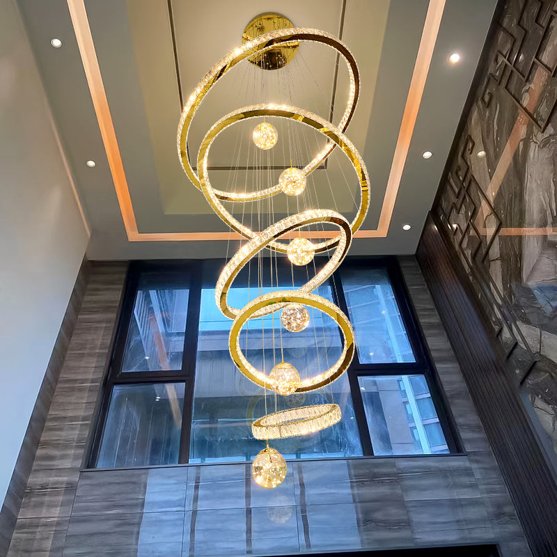 Golden Vortex Chandelier