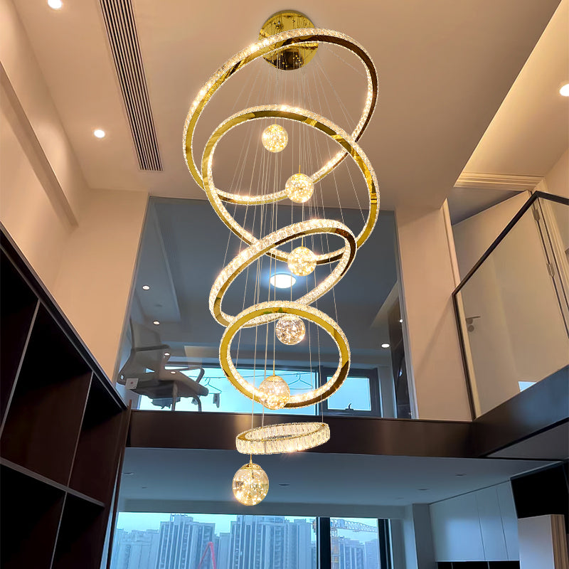 Golden Vortex Chandelier