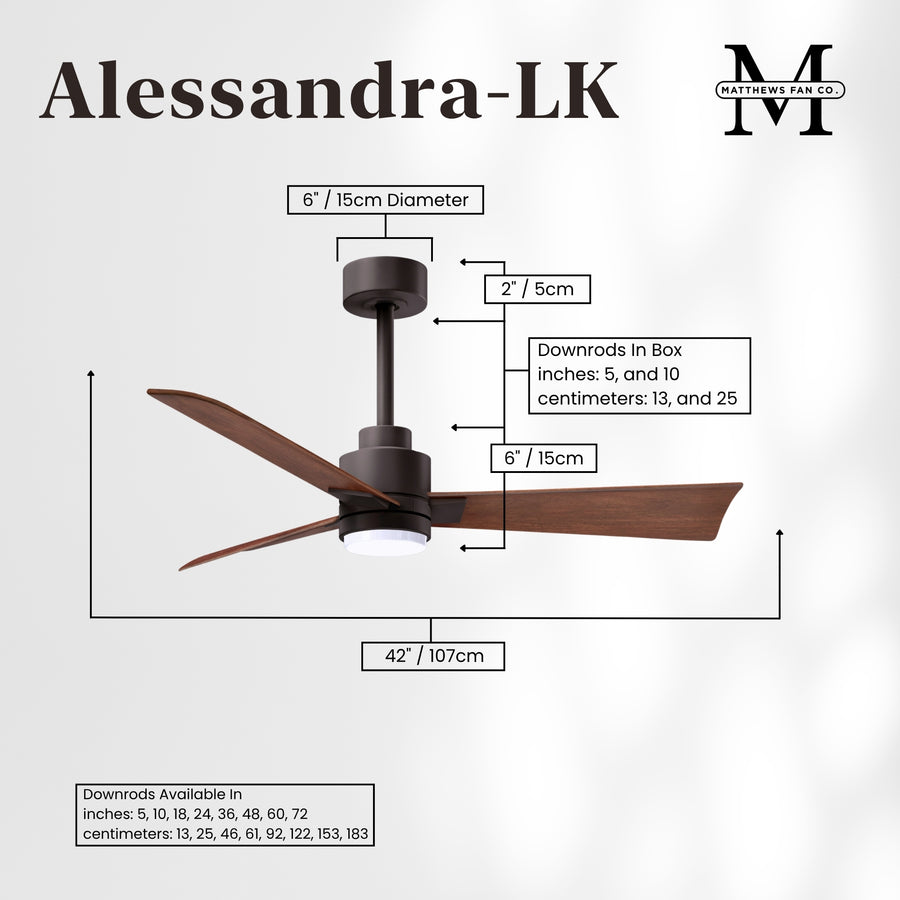 72" Alessandra Ceiling Fan (No Light Kit)
