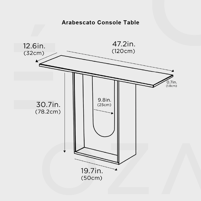 Arabescato Console Table