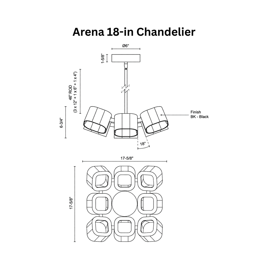 Arena 18-in Chandelier