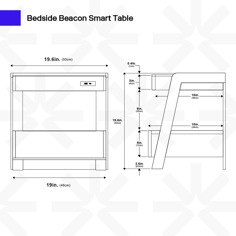 Table intelligente de balise de chevet 