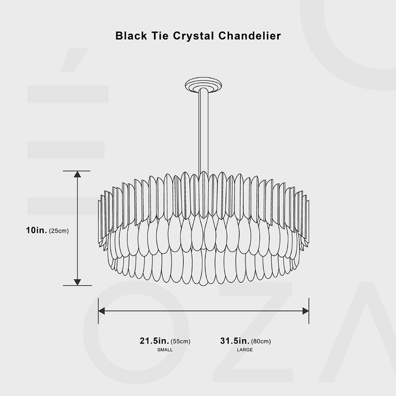 Luxurious Black Tie Crystal Chandelier