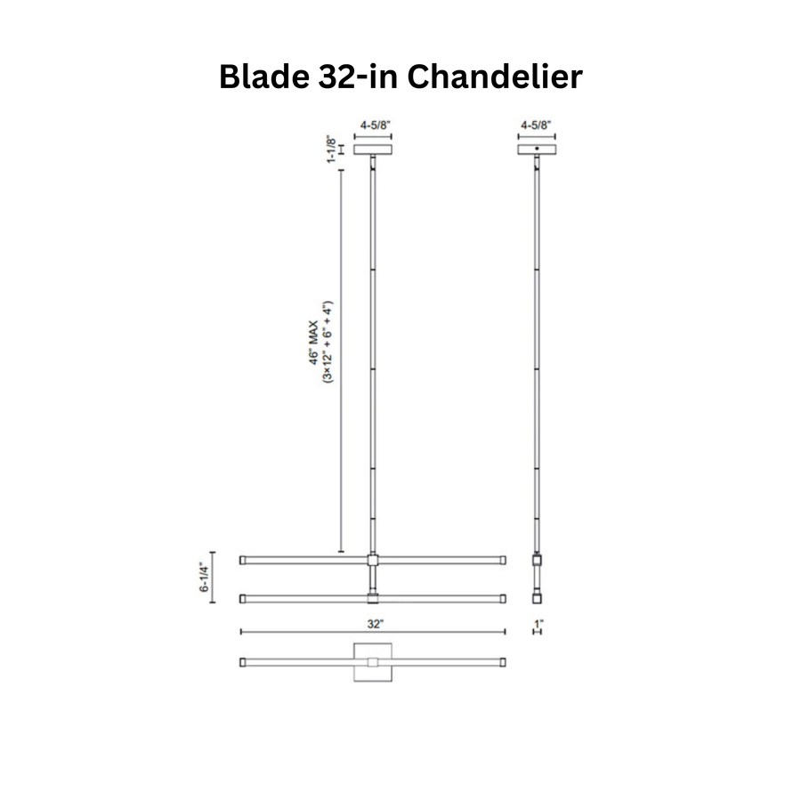Blade 32-in Chandelier