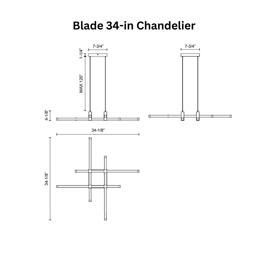 Blade 34-in Chandelier