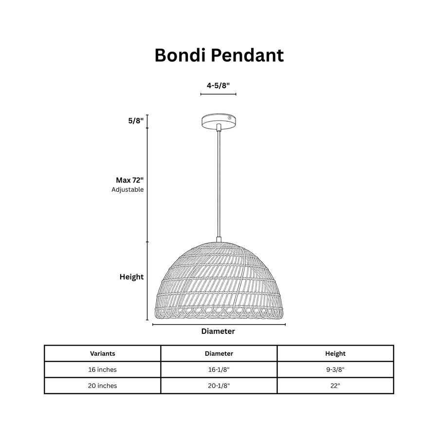 Bondi 20-in Pendant