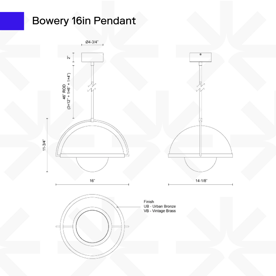 Bowery 16in Pendant