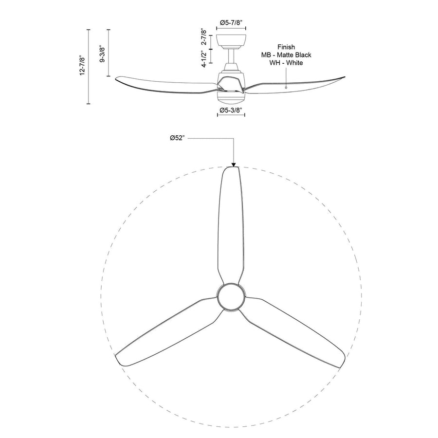 Hugo 52-in Ceiling Fan