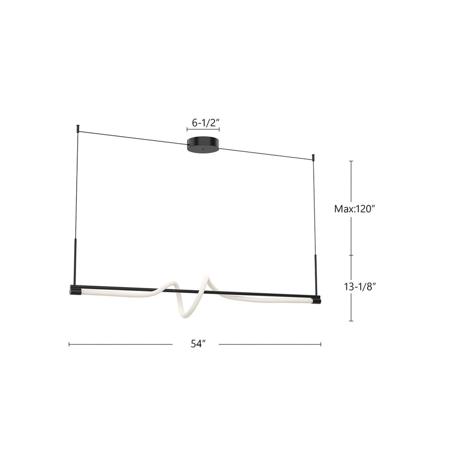 Cursive 54" Linear Pendant