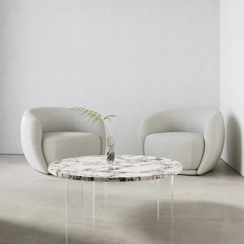 Calacatta Viola and Acrylic Coffee Table