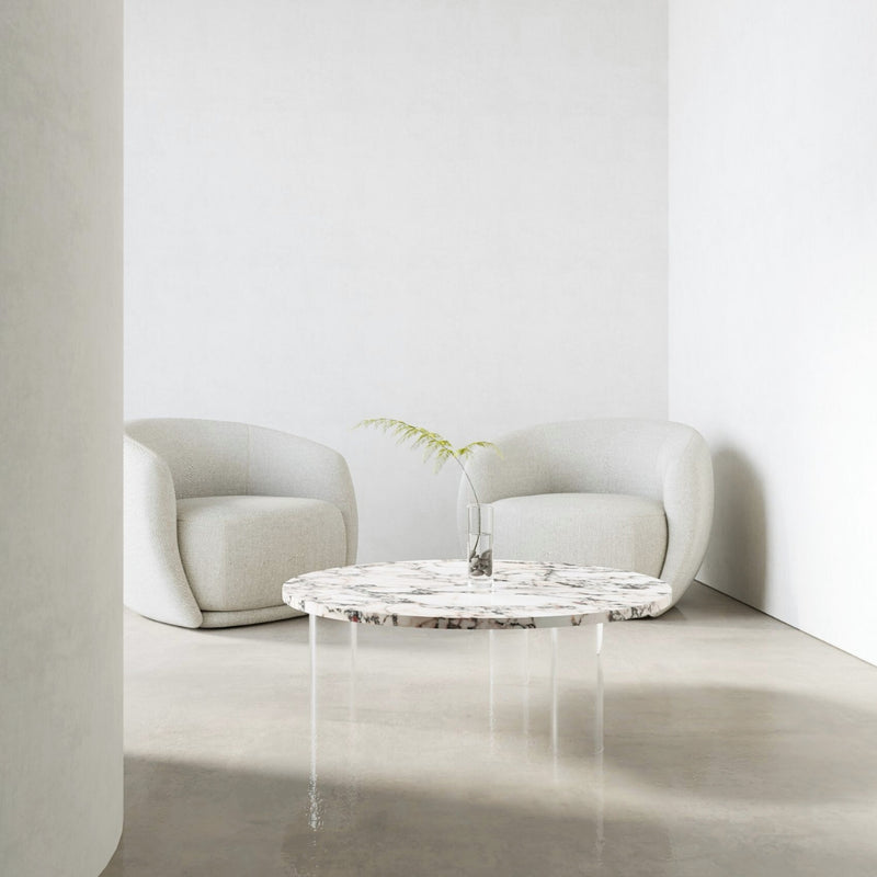 Calacatta Viola and Acrylic Coffee Table