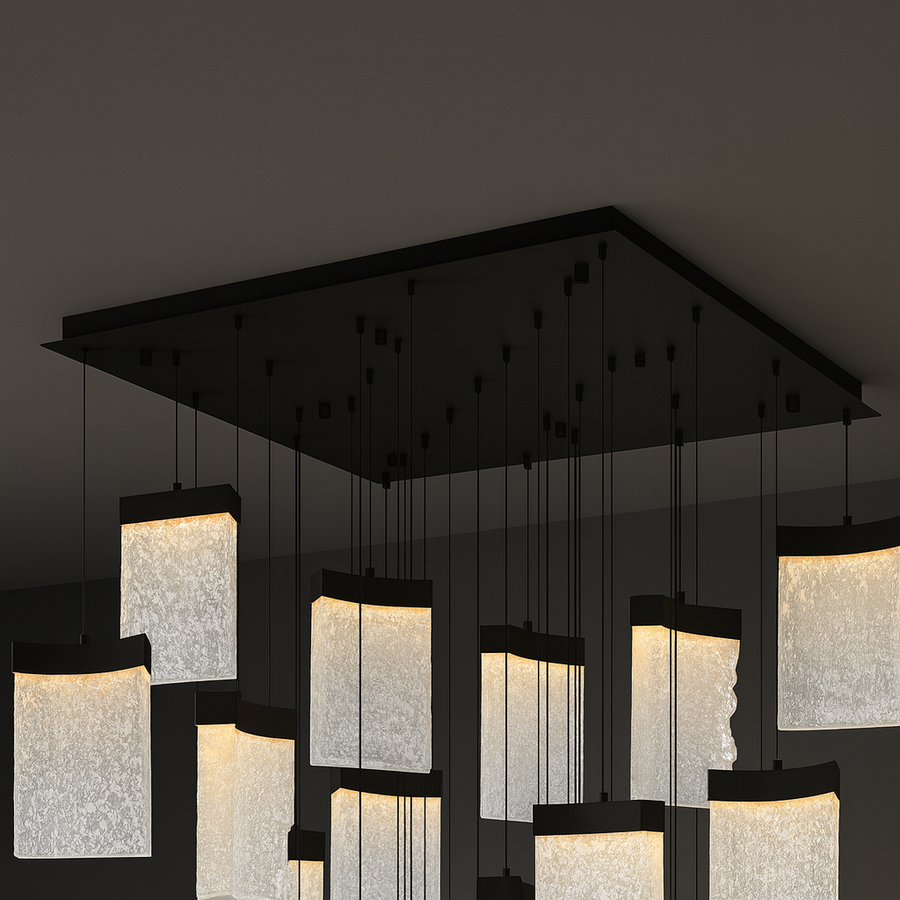 Lava LED Brass Chandelier