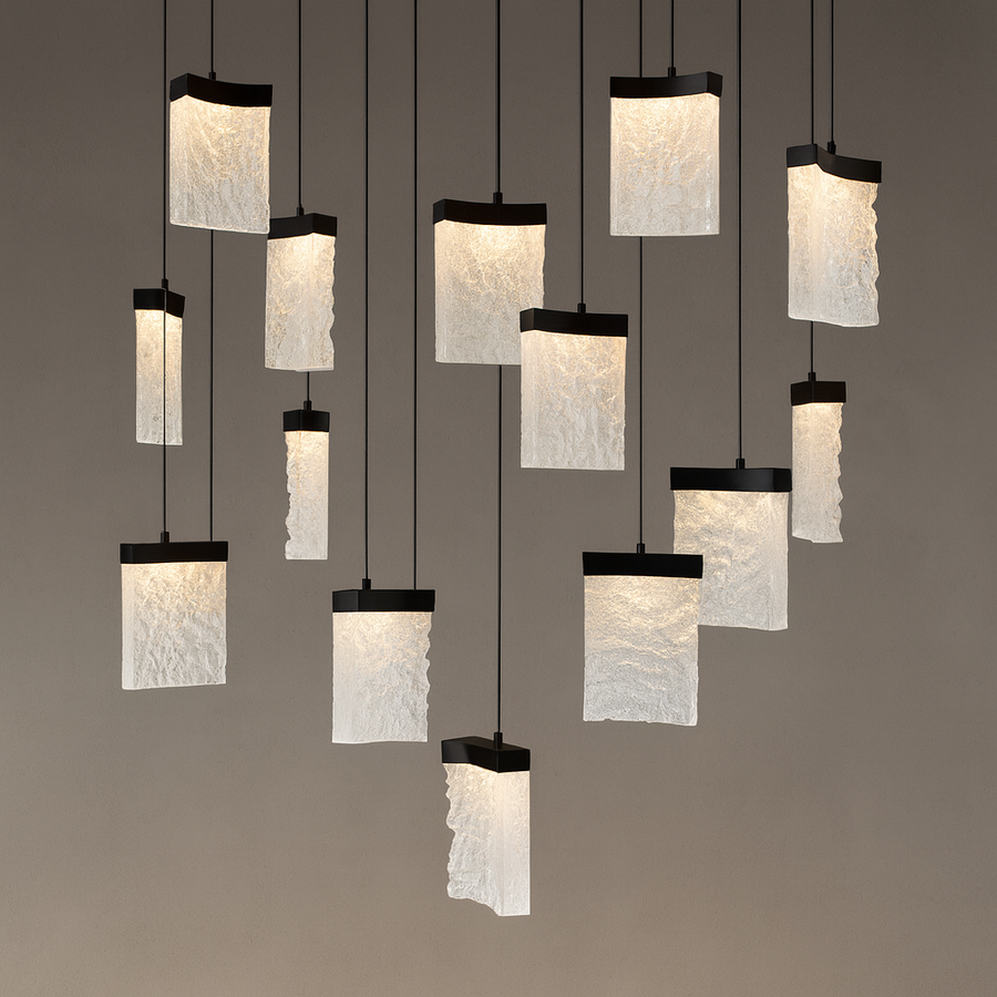 Lava LED Brass Chandelier