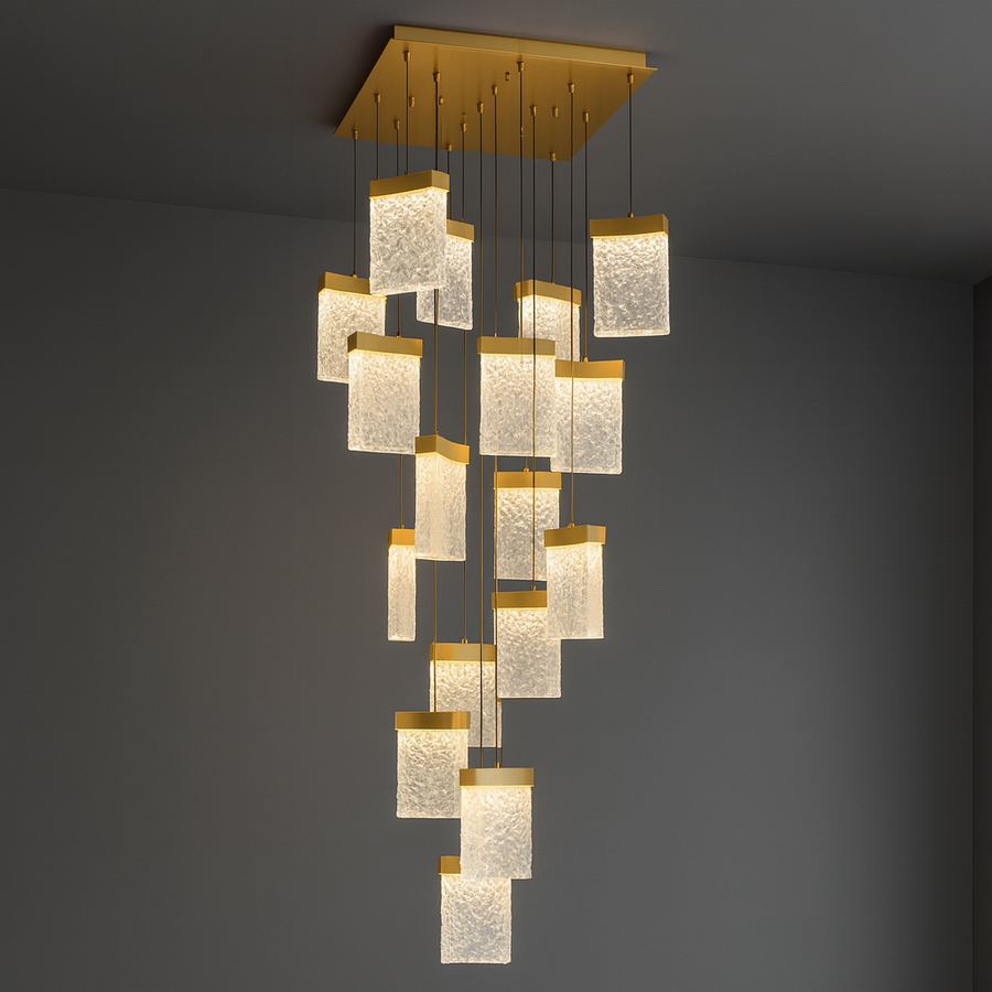Lava LED Brass Chandelier