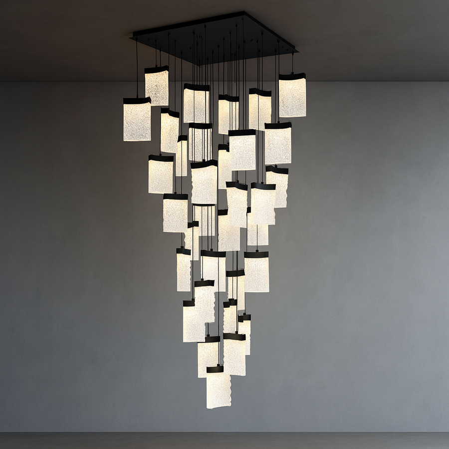 Lava LED Brass Chandelier
