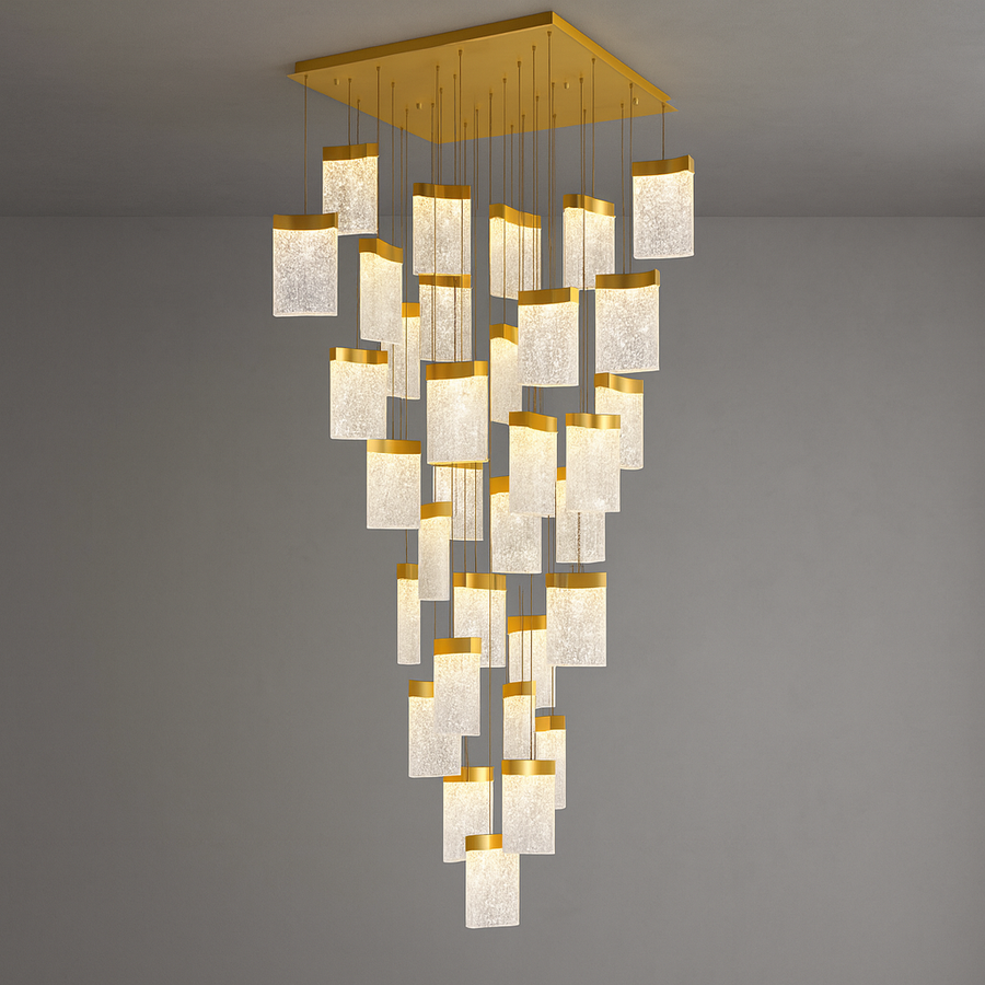 Lava LED Brass Chandelier