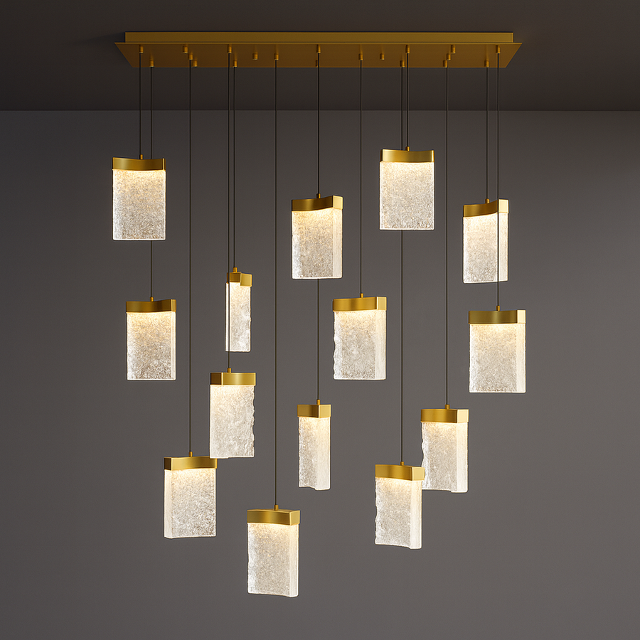 Lava LED Brass Chandelier