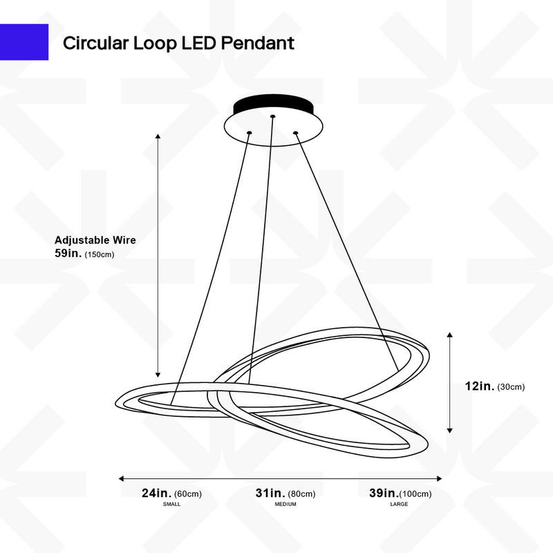 Suspension LED à boucle circulaire