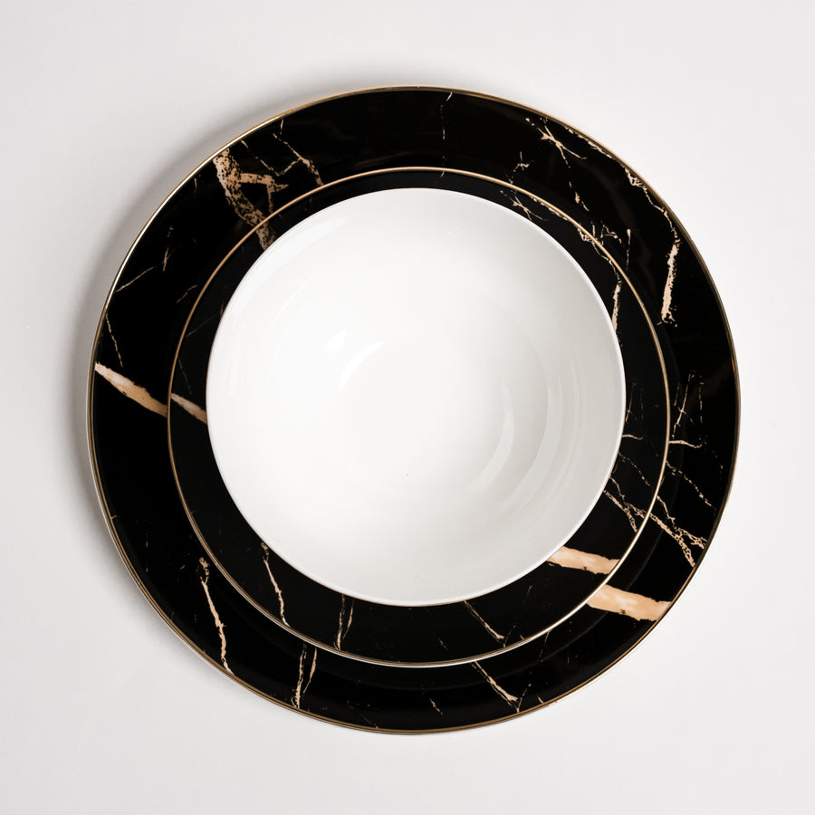 Libra Black Marble Plates