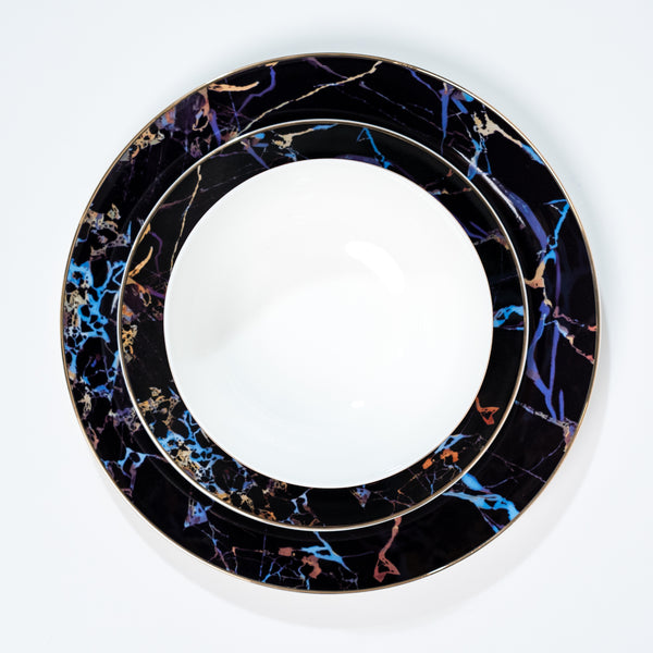 Ozarke's Pathway Black Marble Plates Set