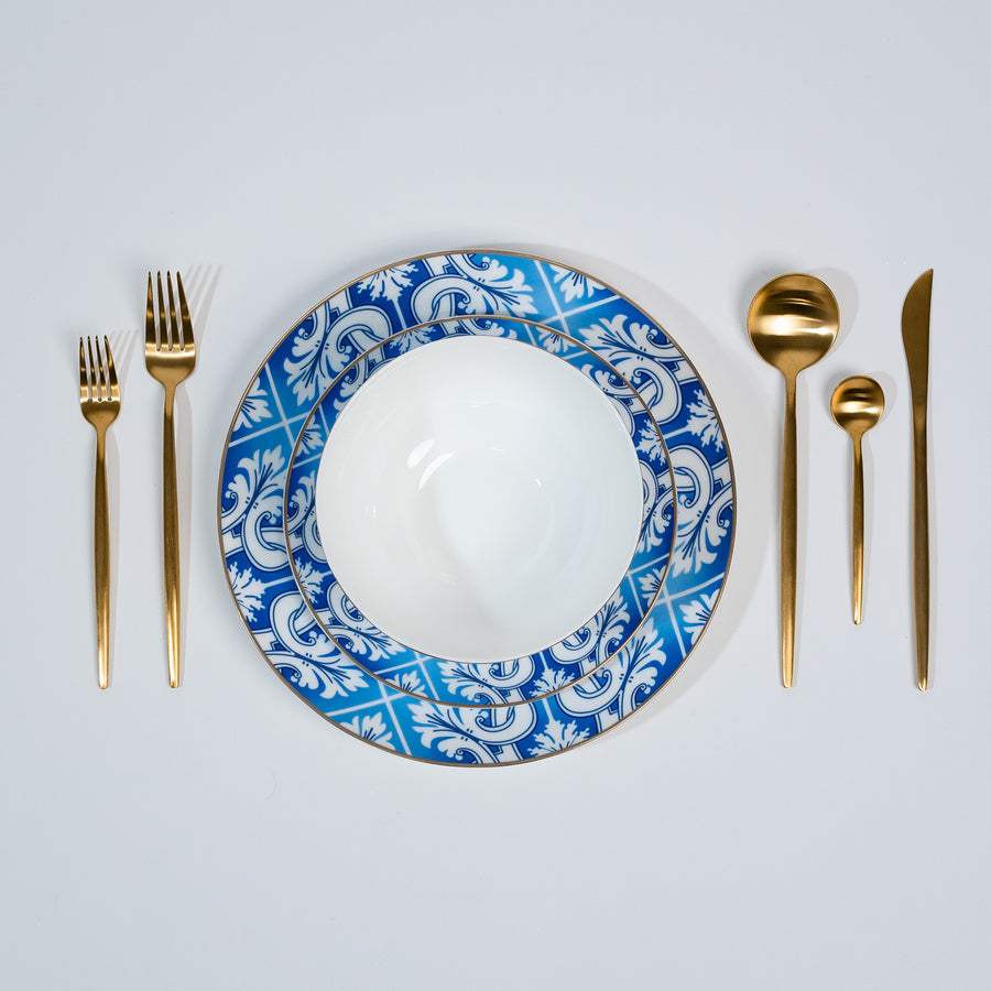 Blue White Rim Plates