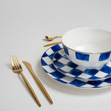 Royal Blue Check Plate Set