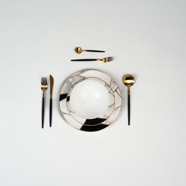 Ozarke's Transform Gold Marble Plate Set