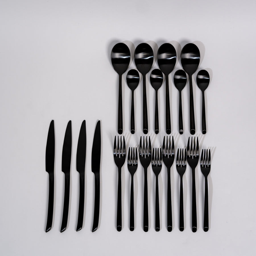 Kaya Black Cutlery Set
