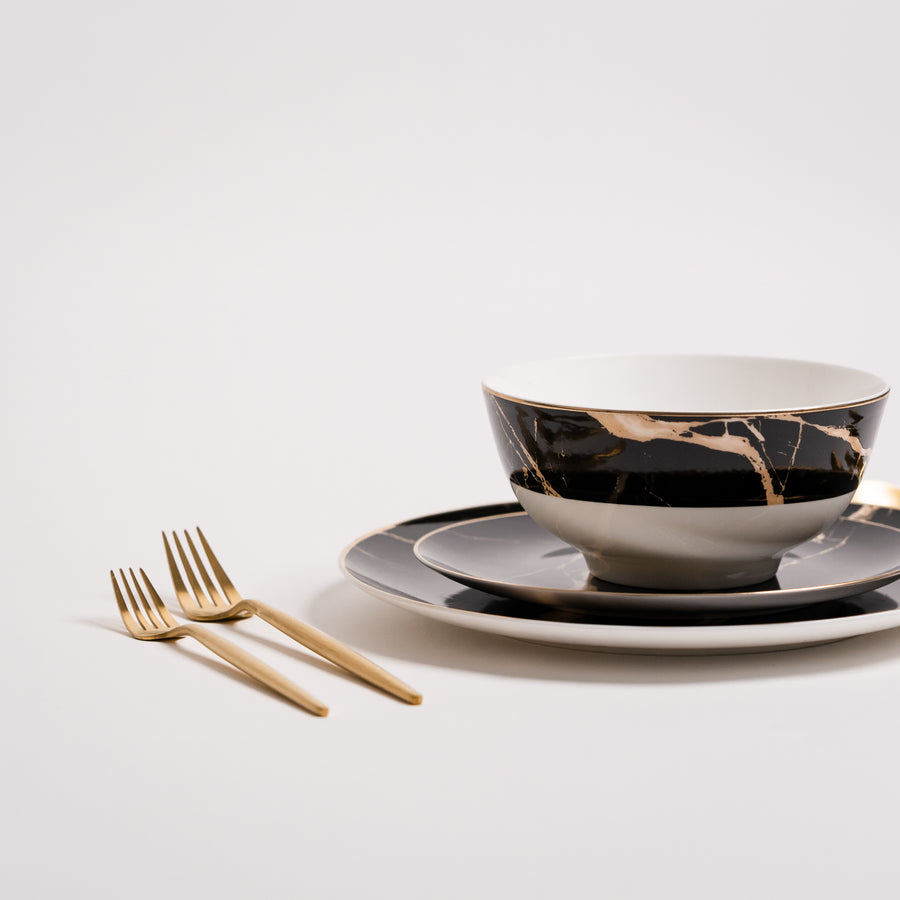 Libra Black Marble Plates