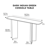 Dark Indian Green Console Table